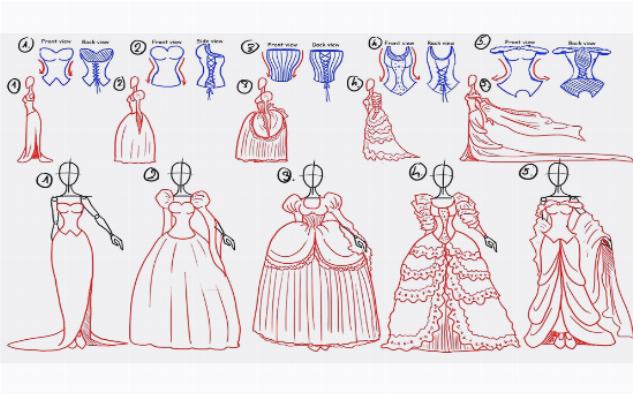 Различные виды платьев принцесс